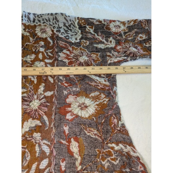 Soft Surroundings Open Cardigan Kimono Small/Medium Fringe Bohemian Chic‎ - Picture 9 of 10